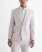 Slim Light Pink Wool-Blend Modern Tech Suit Jacket Pink Men's Short