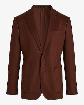 Extra Slim Brown Linen-Blend Stretch Suit Jacket