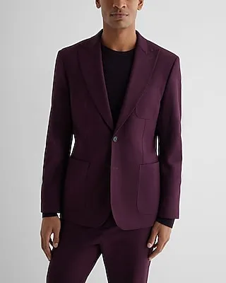 Extra Slim Purple Cotton-Blend Suit Jacket Purple Men's 36 Short