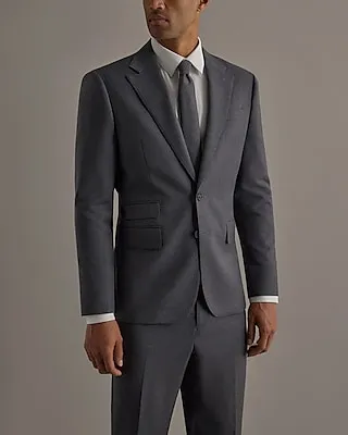 Edition Slim Charcoal Wool Suit Jacket Gray Men's 44 Short