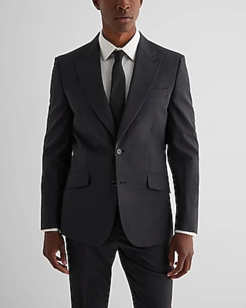 Extra Slim Charcoal Wool-Blend Modern Tech Suit Jacket