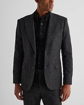 Extra Slim Plaid Wool-Blend Suit Jacket