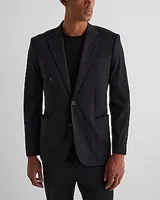 Slim Black Comfort Stretch Knit Suit Jacket Black Men's 36