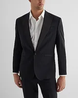 Classic Black Wool-Blend Tuxedo Jacket