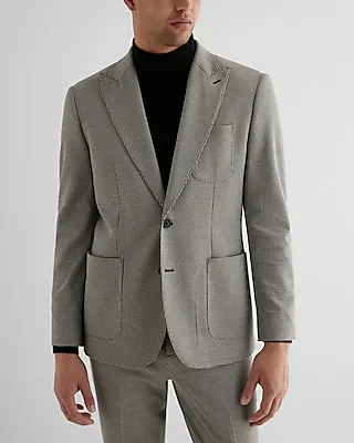 Slim Houndstooth Stretch Cotton-Blend Suit Jacket