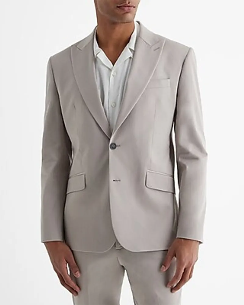 Extra Slim Camel Stretch Cotton Suit Jacket Neutral Men's 40