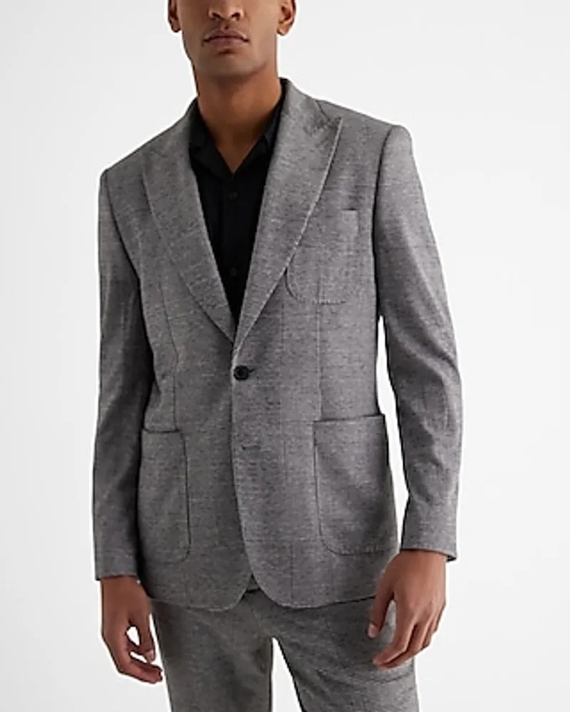 Slim Plaid Knit Suit Jacket Multi-Color Men's