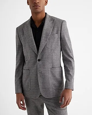 Slim Plaid Knit Suit Jacket Multi-Color Men's 38