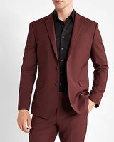 Big & Tall Slim Burgundy Wool-Blend Modern Tech Suit Jacket Red Men's 46 Long