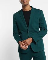 Slim Deep Green Knit Suit Jacket