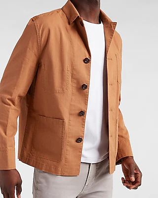 Slim Solid Chore Shirt Jacket