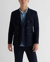 Slim Navy Double Breasted Modern Chino Blazer