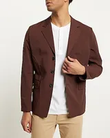 Slim Brown Nylon Blazer Brown Men's 40 Short