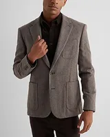 Slim Herringbone Wool-Blend Blazer Multi-Color Men's Long