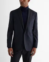 Slim Navy Satin Dobby Tuxedo Blazer Multi-Color Men's 40 Long