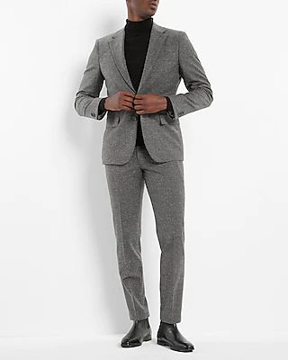 Extra Slim Charcoal Wool-Blend Suit Jacket Gray Men's 38