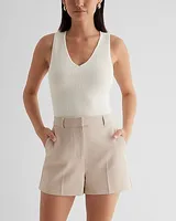 Editor Super High Waisted Tailored Shorts Neutral Women's 14