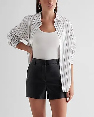 Editor High Waisted Faux Leather Shorts