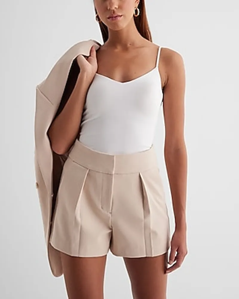 Express Stylist Super High Waisted Classic Pleated Shorts