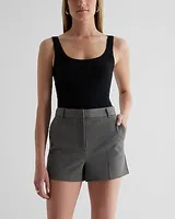 Editor Super High Waisted Tailored Shorts Gray Women's