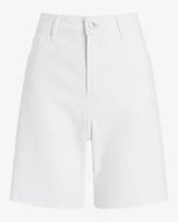 Curvy Conscious Edit High Waisted White Bermuda Jean Shorts White Women's 00