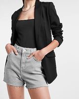 Columnist Open Front Oversized Boyfriend Blazer Black Women's L