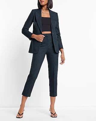 Editor One Button Cropped Business Blazer