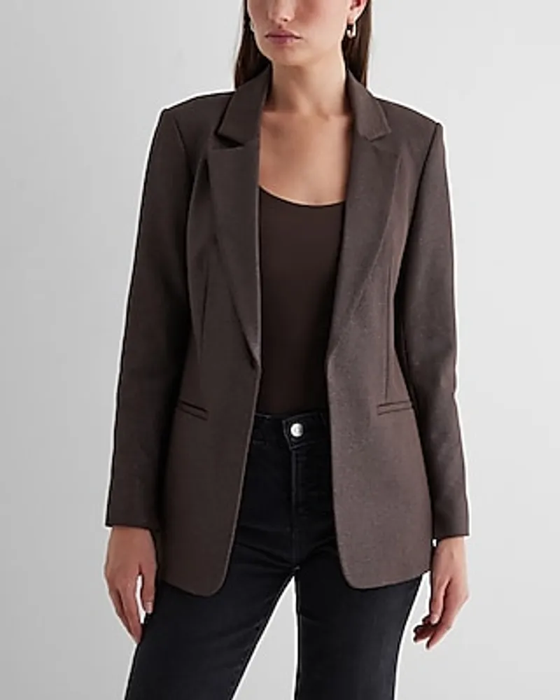 Columnist Shine Open Front Cropped Business Blazer