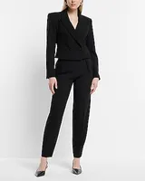 Stylist Peak Lapel Double Breasted Cropped Cropped Business Blazer Black Women's M