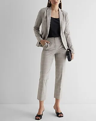 Editor Plaid 24" Cropped Business Blazer