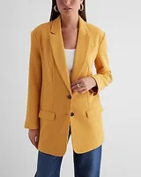 Twill Oversized Boyfriend Blazer Orange Women's XL