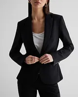 Editor One Button 24" Cropped Business Blazer Black Women's M