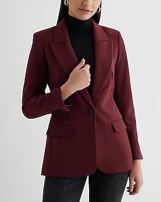 One Button Cropped Business Blazer