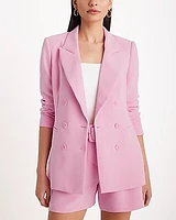 Double Breasted Cropped Business Blazer Pink Women's L