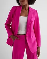 Editor One Button Oversized Boyfriend Blazer Pink Women's L