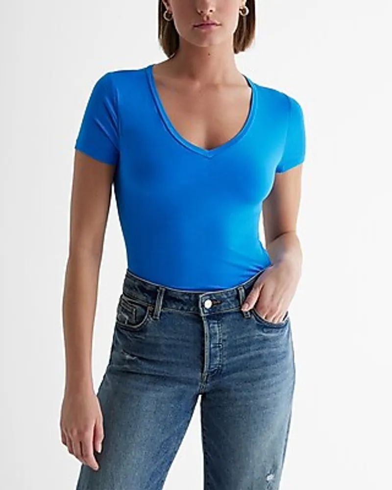 Supersoft Fitted V-Neck Double Layer Tee Women's