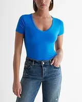 Supersoft Fitted V-Neck Double Layer Tee Women's