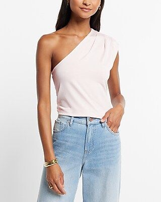 Relaxed Pleated One Shoulder Tailored Tee Women's