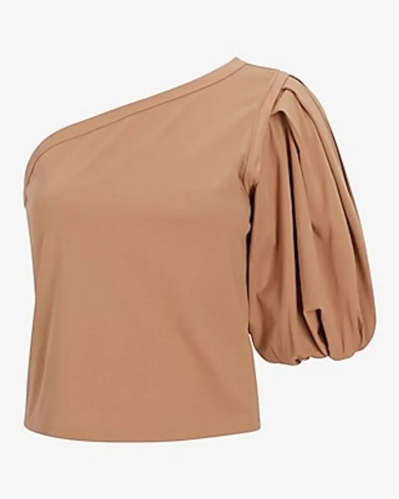 Skimming One Shoulder Puff Sleeve Tee Women's XS