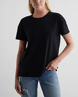 Relaxed Cotton Crew Neck Boyfriend Tee