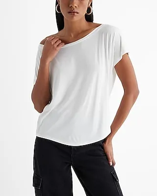 Relaxed Off The Shoulder Modern London Tee White Women's XS