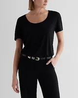 Relaxed Scoop Neck Short Sleeve Tee Women