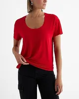 Relaxed Scoop Neck Short Sleeve Tee Women's