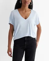 Casual Relaxed V-Neck Short Sleeve London Tee Women's