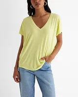 Casual Relaxed V-Neck Short Sleeve London Tee Women's