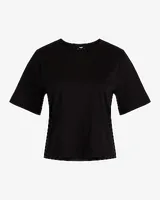 Relaxed Crew Neck Boxy Crop Top Women's