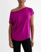 Relaxed Shine Off The Shoulder Short Sleeve London Tee Pink Women