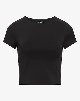 Body Contour High Compression Matte 90's Crop Top Black Women's XS