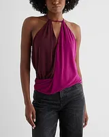 Skimming Color Block V-Neck Surplice Cami Pink Women's S