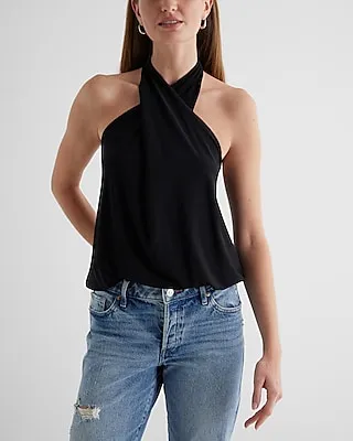 Twist Halter Neck Tank Black Women's S